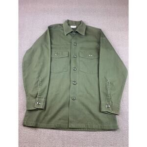 Selma Apparel Military Utility Shirt‎ Jacket Men Olive Green OG 507 Vintage